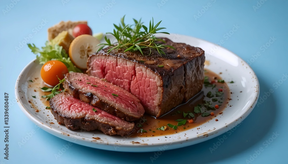 Grilled meat steak on stainless grill depot with flames on dark background. Food and cuisine concept. Grilled meat steak on stainless grill depot with flames on dark background. Food and cuisine concept.