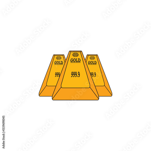 gold bar icon vector illustration design template.