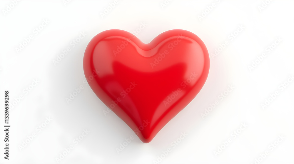 Shiny Glossy 3D Red Heart - Love Valentine's Day Graphic Shiny Glossy 3D Red Heart - Love Valentine's Day Graphic