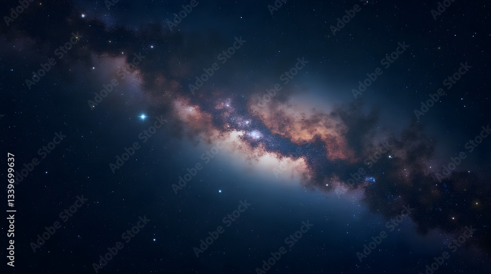 Fototapeta premium Vast Milky Way Galaxy Center Stars Cosmic Dust Night Sky