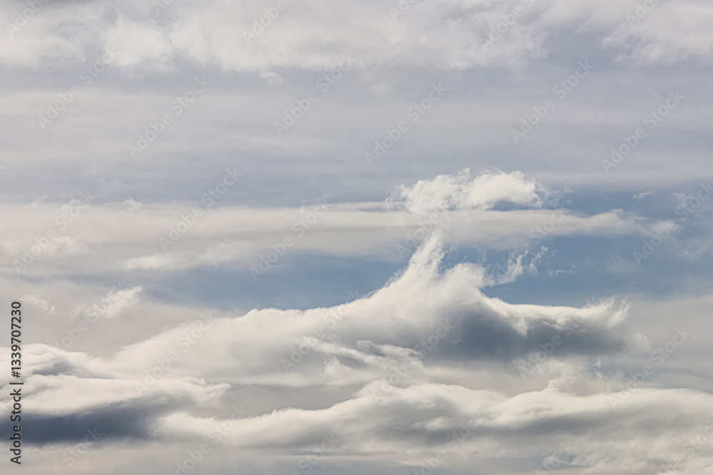 Fototapeta premium Dramatic sky. Clouds of different shapes