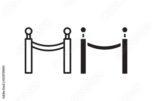 VIP Entrance Barrier Rope Icon Vector