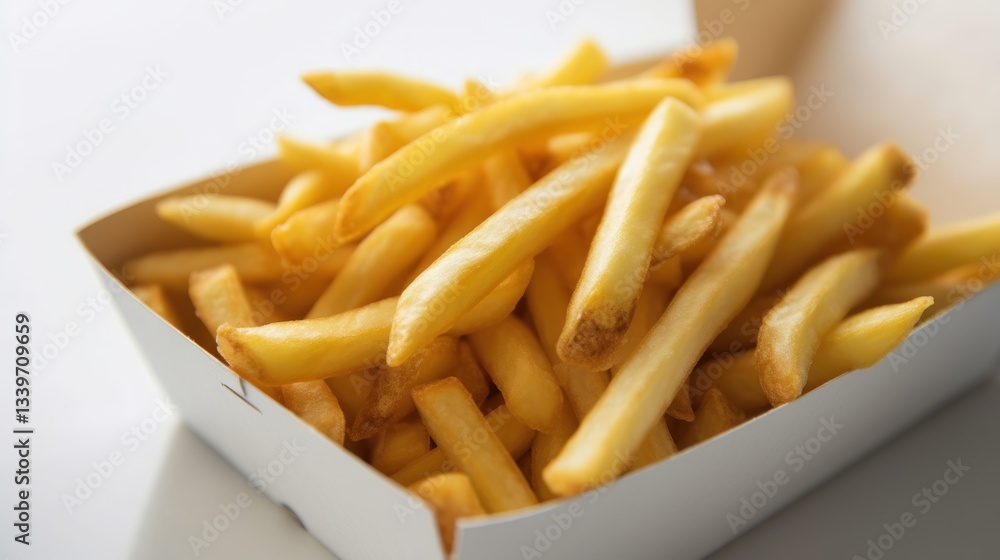 Crispy Golden French Fries in a Carton Crispy Golden French Fries in a Carton