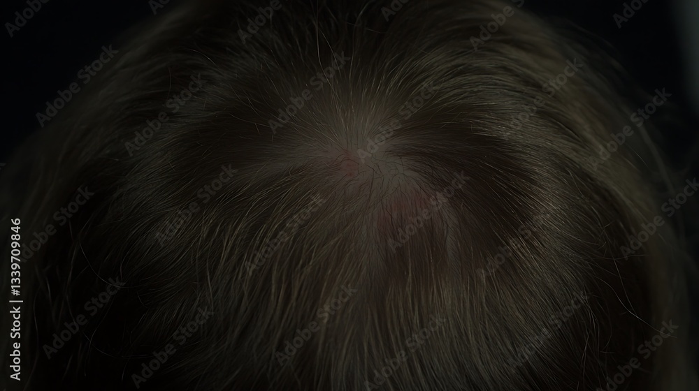 Naklejka premium An overhead image of hair and the scalps texture