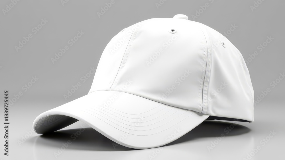 Snapback baseball cap mockup, white baseball cap on grey background
Snapback baseball cap mockup, white baseball cap on grey background