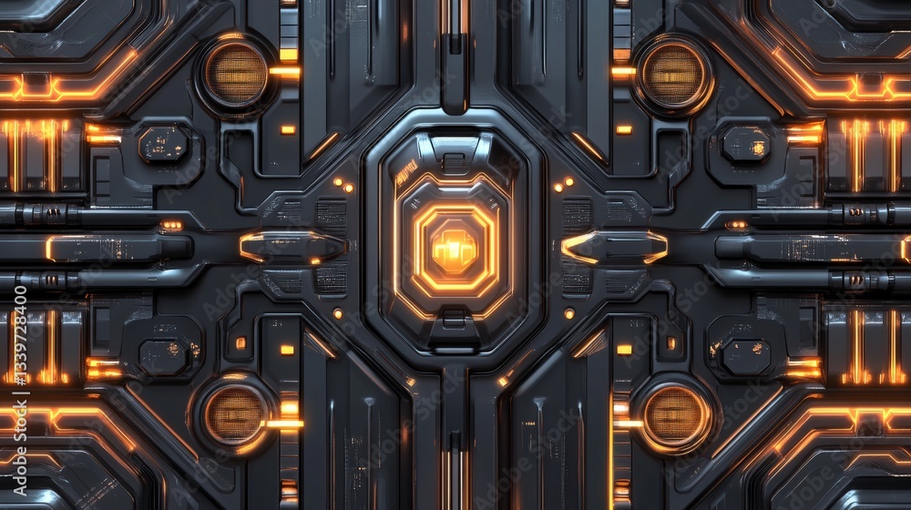 Fototapeta premium Stunning Futuristic Technological Panel Design with Intricate Details
