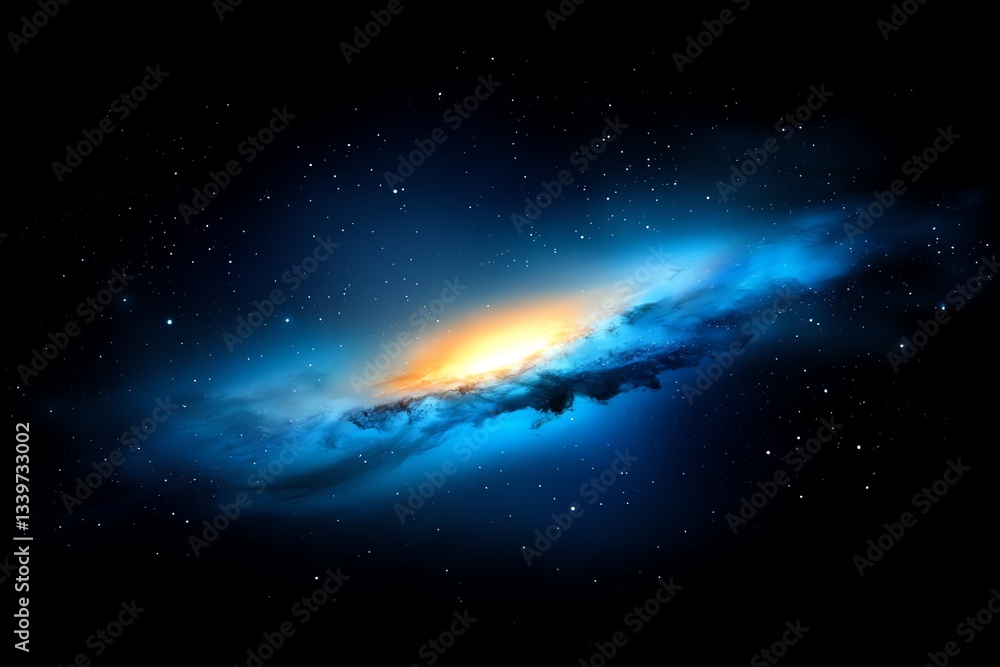 Fototapeta premium Stunning Galaxy with Stars and Nebula Glowing in Deep Space