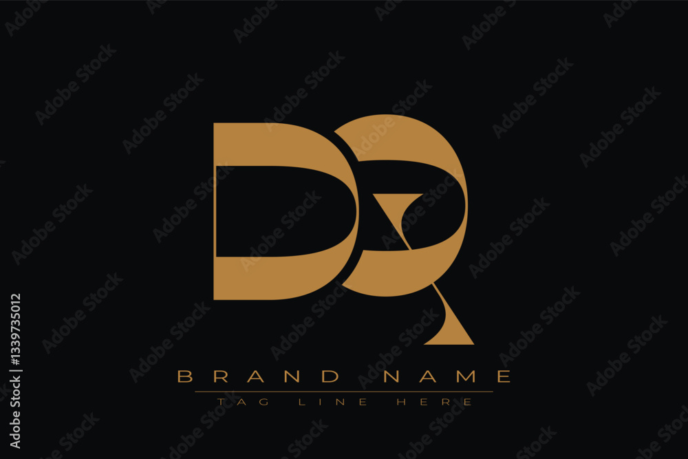 Obraz premium DQ initial letter logo design. Letter D and Q luxury alphabet letter logo icon template