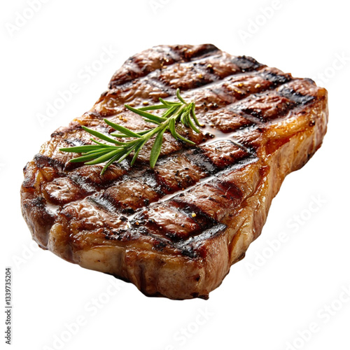 Juicy Grilled Steak Rosemary Garnish Delicious Meal