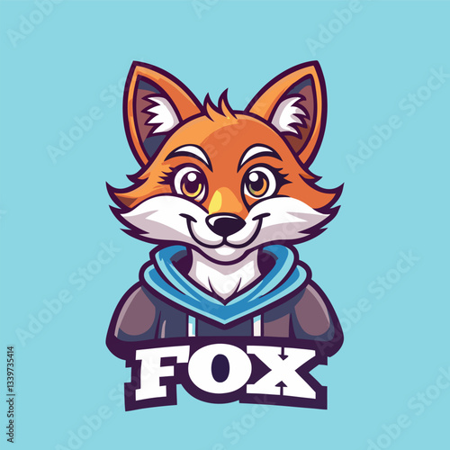 Monochrome Fox Logo Illustration in EPS 10 Format