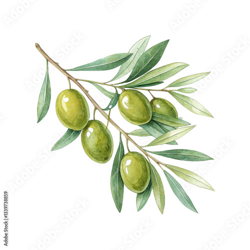 Wallpaper Mural green olives with leaves Torontodigital.ca