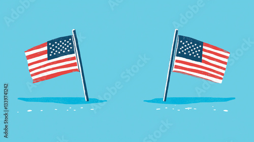 Obraz na płótnie usa flag on blue background w salonie