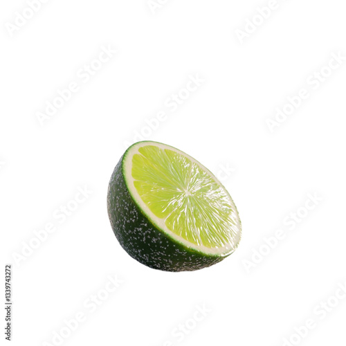 Zesty Lime Wedge Refreshing Citrus Slice Bright Green