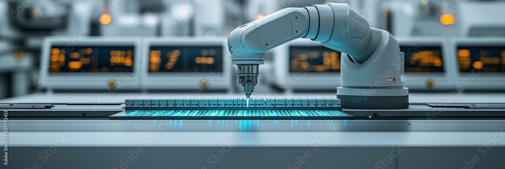 Futuristic Robotic Arm Handling Delicate Technology Futuristic Robotic Arm Handling Delicate Technology