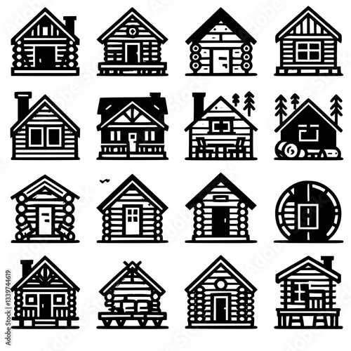 cabins Icon Set