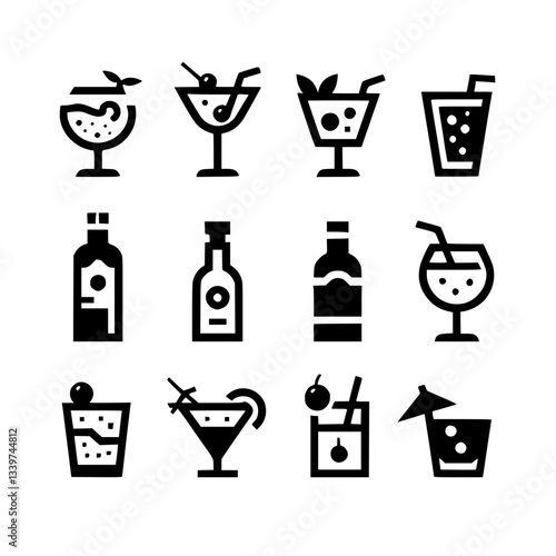 cocktails Icon Set