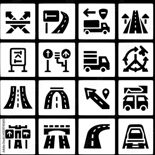 highways Icon Set