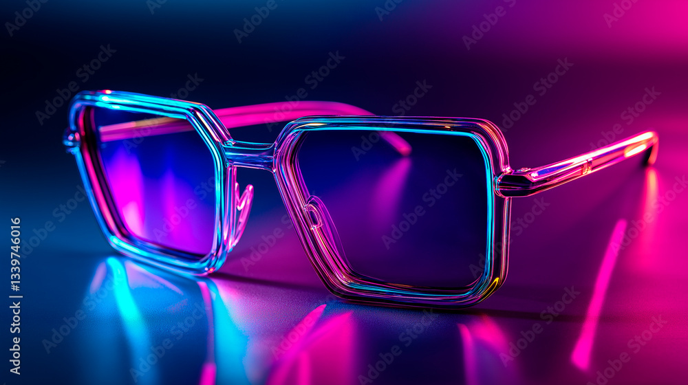 futuristic virtual reality concept with glasses