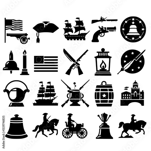 revolutionary war Icon Set