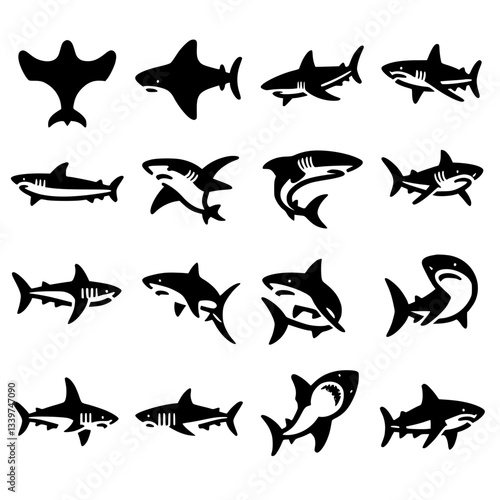 sharks Icon Set