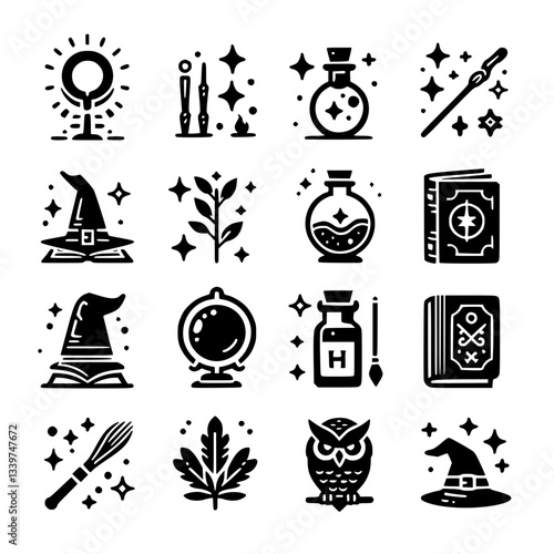 wizards and witches Icon Set