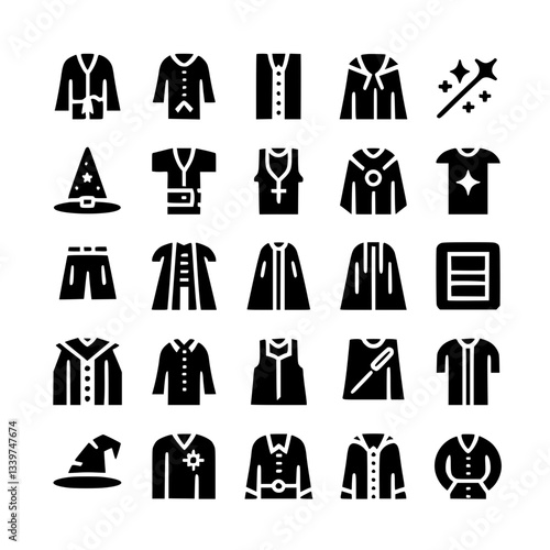 wizard robes Icon Set