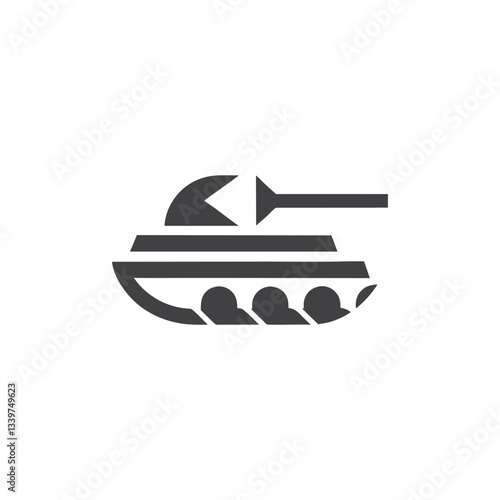 Tank logo,  Military tank vector logo icon, clean flat design of war machine symbol, armored vehicle for combat, army strategy, and defense branding illustration

