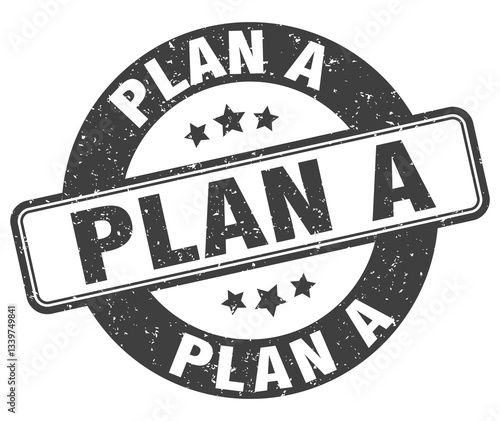 plan a stamp. plan a label. round grunge sign
