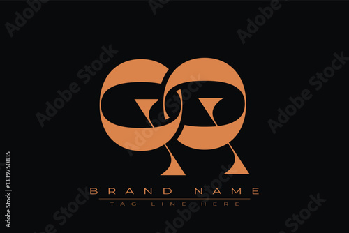 QQ initial letter logo design. Letter Q and Q luxury alphabet letter logo icon template