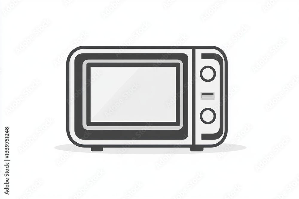 Minimalist Microwave Oven Illustration for Kitchen Appliances Design Minimalist Microwave Oven Illustration for Kitchen Appliances Design