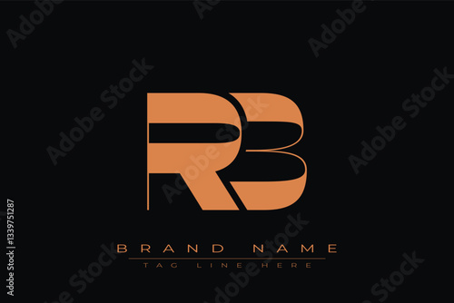 RB initial letter logo design. Letter R and B luxury alphabet letter logo icon template