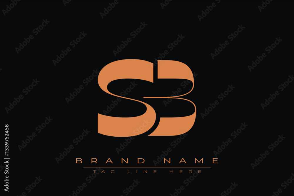 Fototapeta premium SB initial letter logo design. Letter S and B luxury alphabet letter logo icon template