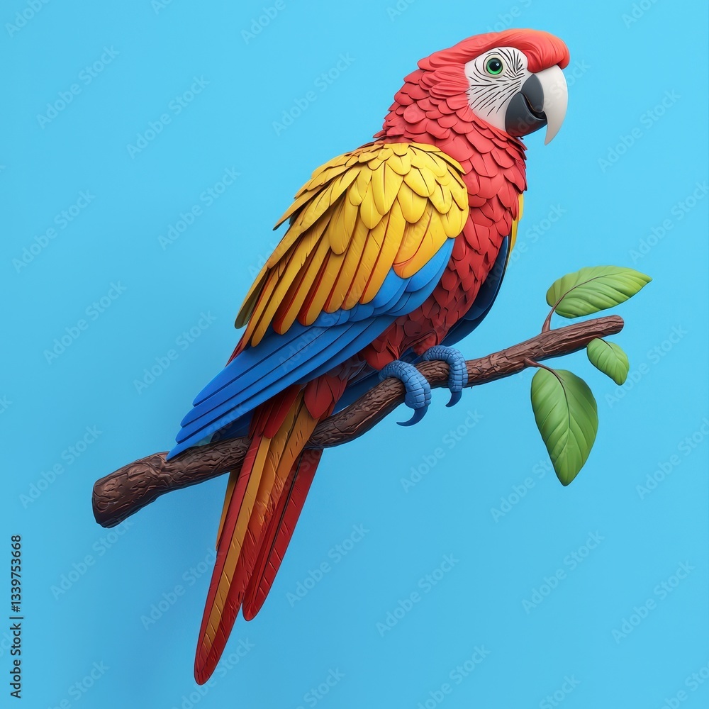 Fototapeta premium Parrot perched on a tree branch