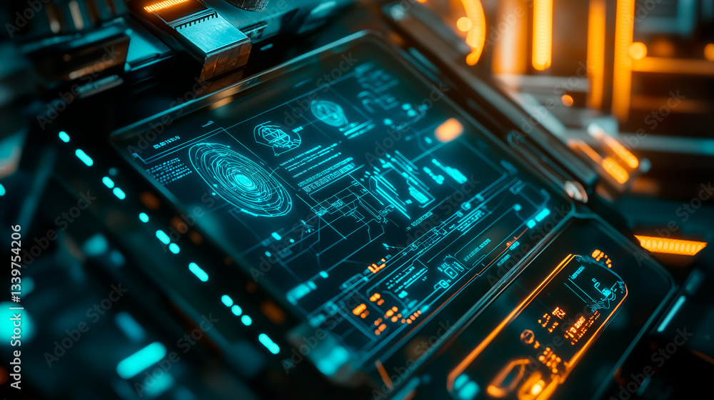 futuristic sci - fi futuristic technology concept.