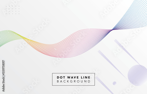 futuristic rainbow dot wave line with metallic spectrum colorful gradient black background, abstract luxury dynamic dotted flow elegant wavy vector, technology glowing light effect digital fluid shape