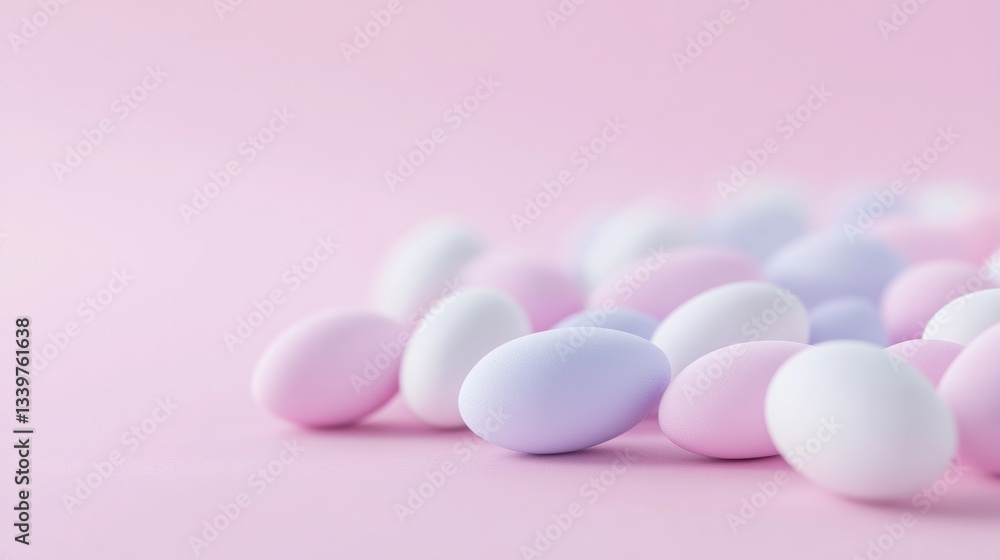 Pastel easter eggs on pink background, soft focus close-up. Easter holiday, spring design, space for text. Tender colors and delicate composition, blurred bokeh background, easter card Pastel easter eggs on pink background, soft focus close-up. Easter holiday, spring design, space for text. Tender colors and delicate composition, blurred bokeh background, easter card