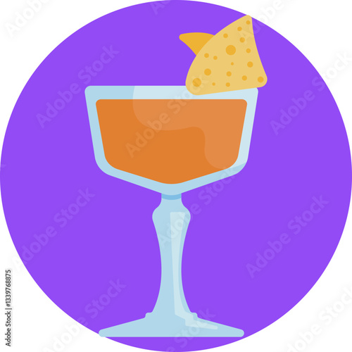 A glass of cocktail with a vibrant, colorful mix.