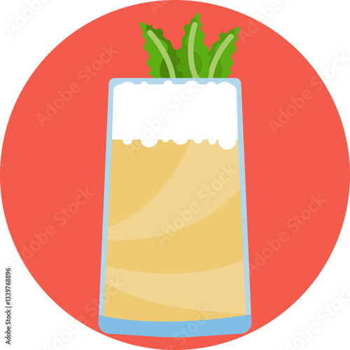 Mai Tai Cocktail Icon – A tropical cocktail served in a short glass, garnished with a lime wedge and a cherry, symbolizing the classic rum-based drink.