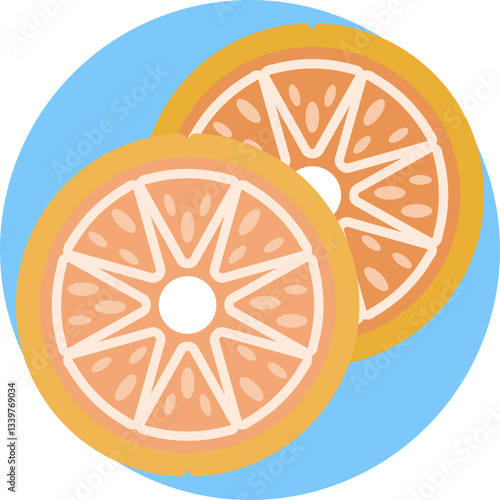 A fresh orange slice garnishing a cocktail.