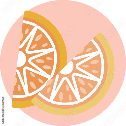 A vibrant orange wedge used as a drink decoration.