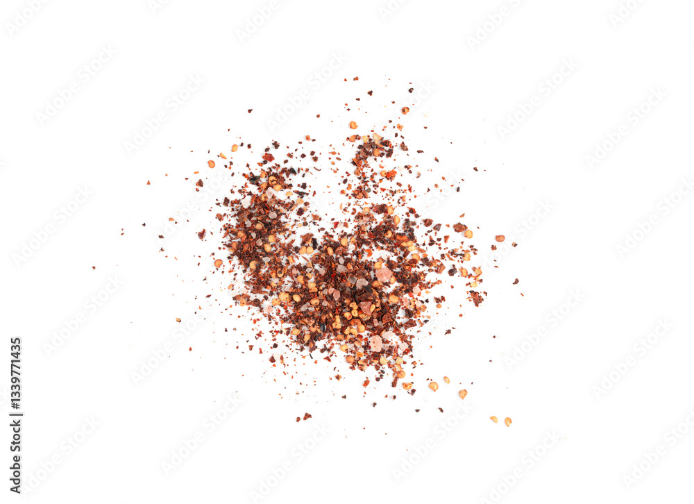 Chili and salt seasoning, red chilli pepper spice powder, dry crushed hot pepper flakes Chili and salt seasoning, red chilli pepper spice powder, dry crushed hot pepper flakes