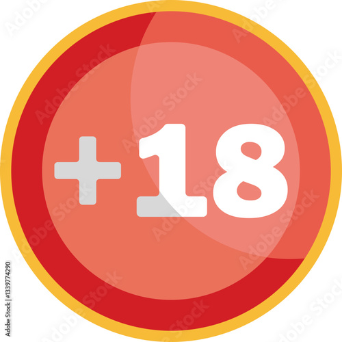A symbol indicating that the venue is for adults only, restricted to 18 years and older.