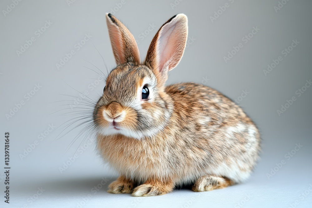 Obraz premium Close up of a cute brown rabbit in soft light