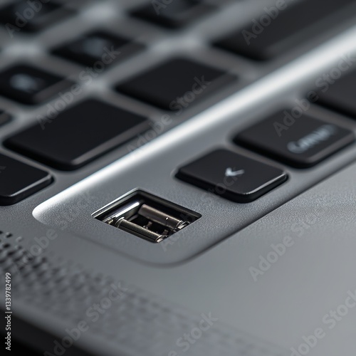 Wallpaper Mural Close-up of a laptop's modern 3.5mm headphone jack. Technology concept. Torontodigital.ca