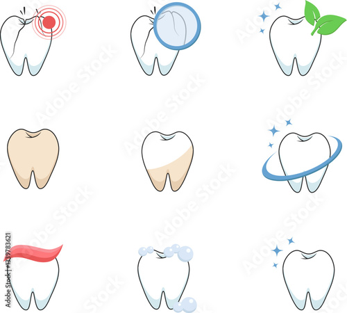 Set of teeth. Vector illustration