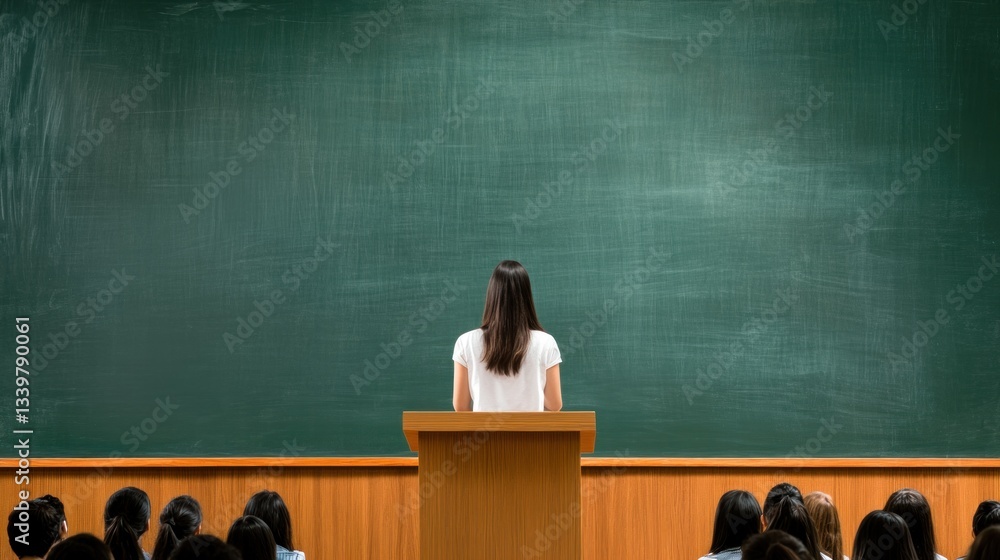 Lecturer Addressing Students in a Classroom