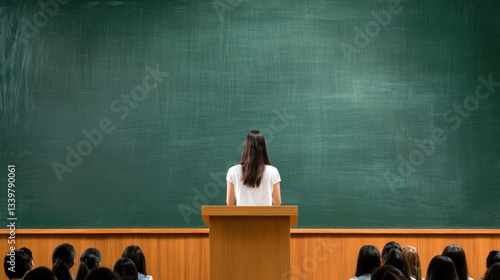 Obraz na płótnie Lecturer Addressing Students in a Classroom w salonie