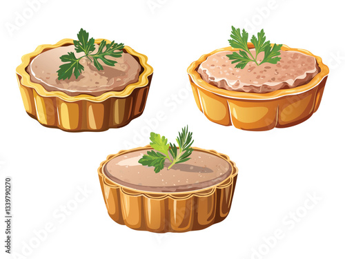 vector illustration of a Pâté en Croûte