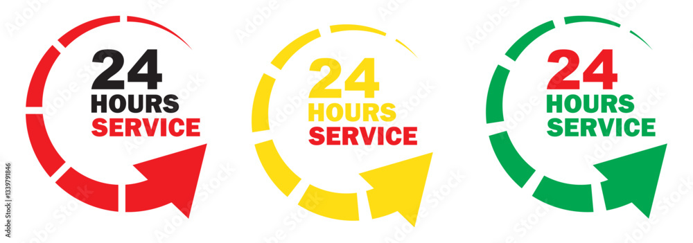 24 hour service icon. 24 hours icon. 24 hours order execution or delivery service icon. 24 hours icon flat style on a white background. 24 hour service icon. 24 hours icon. 24 hours order execution or delivery service icon. 24 hours icon flat style on a white background.