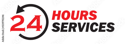 24 hours icons. 24 hours support.